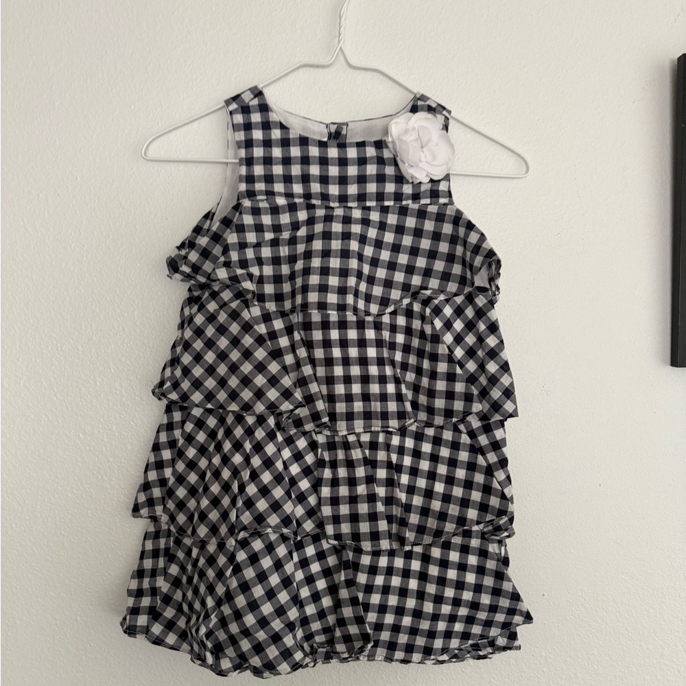 Janie and Jack Navy and White Gingham Dress